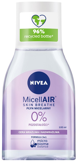 Міцелярний лосьйон Nivea MicellAir Skin Breathe для чутливої та гіперчутливої шкіри 100 мл (42344810) - зображення 1