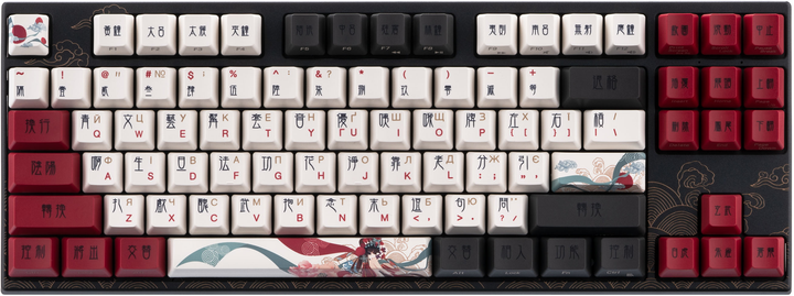 Клавіатура дротова Varmilo VEM87 Beijing Opera 87Key EC V2 Sakura USB Black (A33A028A9A3A17A025) - зображення 1