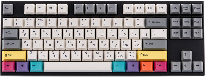 Клавіатура дротова Varmilo VEM87 CMYK 87Key EC V2 Sakura USB Black (A33A024A9A3A17A007) - зображення 1