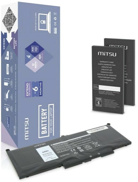 Акумулятор Mitsu для ноутбуків Dell Latitude 7390, 7490, 7.6V 5800 mAh (44 Wh) (BC/DE-E7390 (5BM322)) - зображення 1