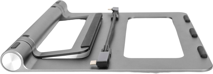 Podstawka pod laptopa Digitus + hub USB z 7 portami Silver (4016032482291) - obraz 2