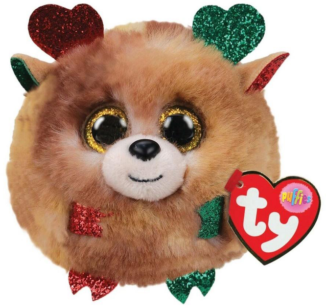 Maskotka Meteor Ty Puffies Fudge Reindeer 8 cm (8421425174) - obraz 1