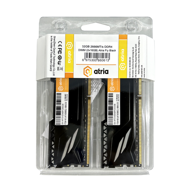 Оперативная память ATRIA UAT42666CL19BK2/32 DDR4/32ГБ/2666МГц для настольных ПК - изображение 3