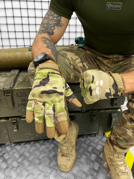 Тактичні рукавички Elite Tactical Multicam XXL - зображення 1