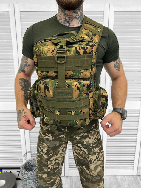 Тактичний однолямковий рюкзак Tactical Backpack 15 л Піксель - зображення 1