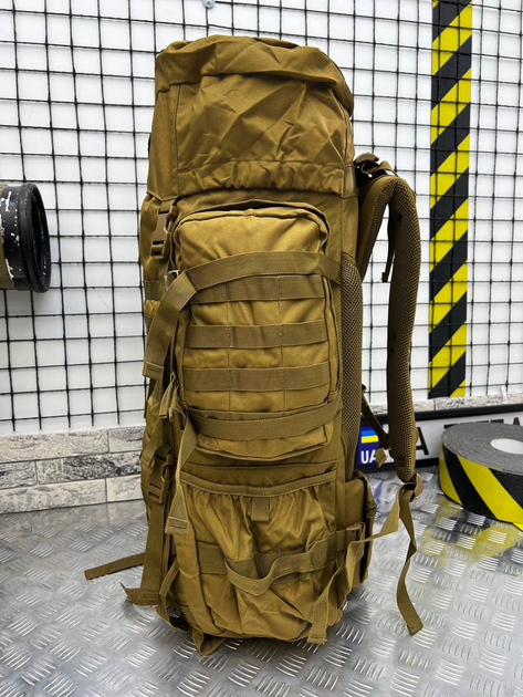 Рюкзак тактичний рамний Tactical Backpack Coyote 100 л - зображення 2