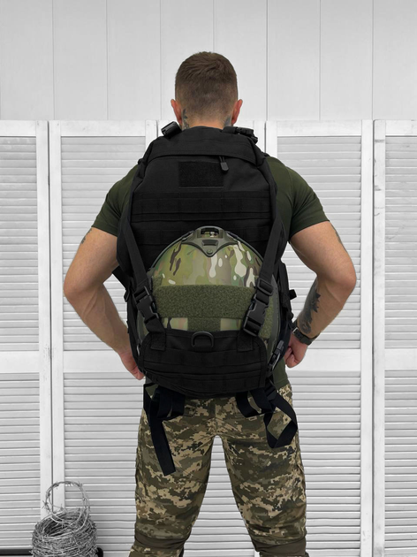Рюкзак тактичний з утримувачам для шолома Tactical Backpack Black 30 л - зображення 2