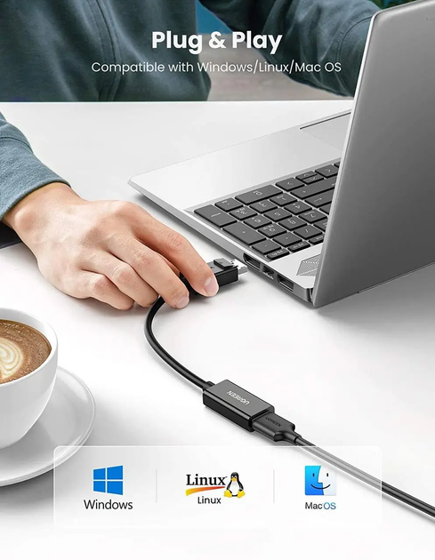 Переходник UGREEN MM137 DisplayPort to HDMI 4K 60Hz 25 см Black (70694) - изображение 7