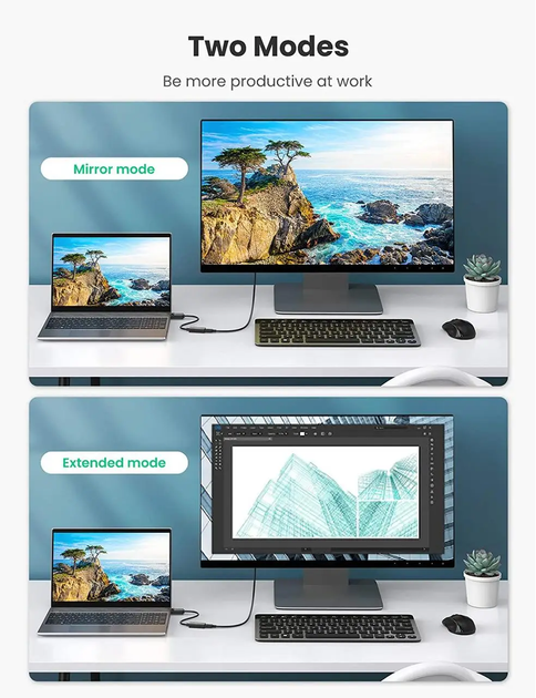 Переходник UGREEN MM137 DisplayPort to HDMI 4K 60Hz 25 см Black (70694) - изображение 8