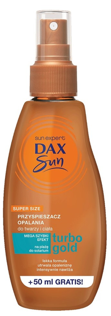 Spray do opalania do twarzy i ciała Dax Sun Turbo Gold 200 ml (5900525057556) - obraz 1