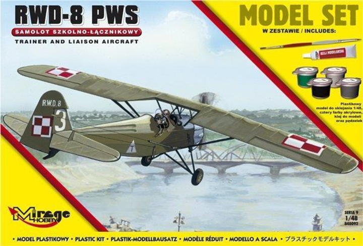 Plastikowy model do sklejania Mirage Hobby samolot RWD-8 PWS model set (5901463848923) - obraz 1