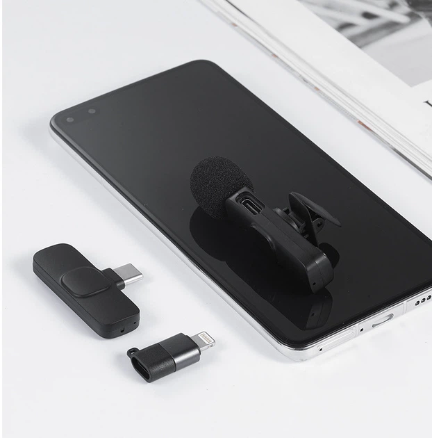 Универсальный беспроводной петличный микрофон для Android и Iphone Wireless Lavalier Microphone TYPE-C IOS - изображение 7