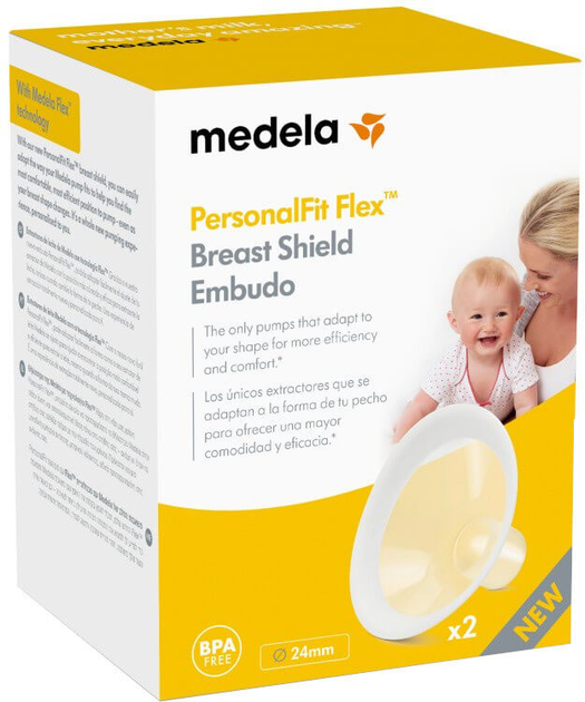Силіконові накладки на груди для годування Medela Funil Personal Fit Flex M (7612367056090) - зображення 1