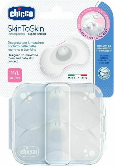 Аксесуари для молоковідсмоктувачів Chicco Skin to Skin Nipple Protector Silicone M-L 2 шт (8058664070473) - зображення 1