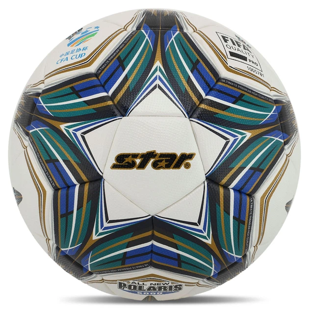 М'яч футбольний STAR ALL NEW POLARIS 5000 FIFA SB105TB №5 PU білий-зелений - Фото 1 М'яч футбольний STAR ALL NEW POLARIS 5000 FIFA SB105TB №5 PU білий-зелений - изображение 1