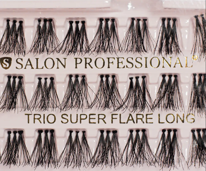 Вії пучкові для нарощування Salon professional 3 пучки лонг trio super flare long - зображення 3