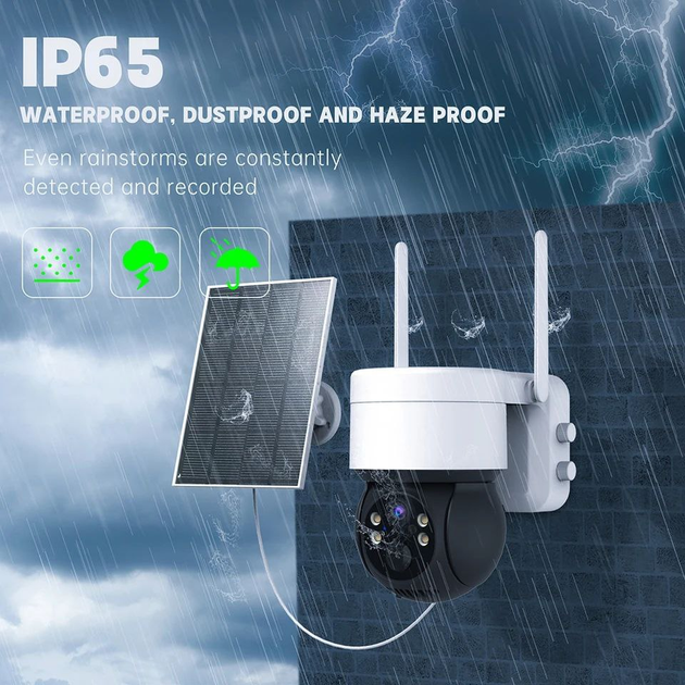 Уличная Wi-Fi IP-камера 1080P T34 видеонаблюдения с солнечной панелью - Фото 3 Уличная Wi-Fi IP-камера 1080P T34 видеонаблюдения с солнечной панелью - изображение 3