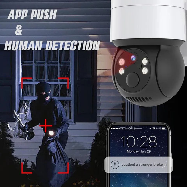 Уличная Wi-Fi IP-камера 1080P T34 видеонаблюдения с солнечной панелью - Фото 4 Уличная Wi-Fi IP-камера 1080P T34 видеонаблюдения с солнечной панелью - изображение 4