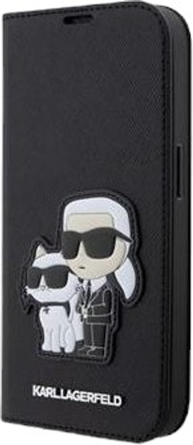 Etui z klapką Karl Lagerfeld Saffiano Karl&Choupette do Apple iPhone 14 Pro Black (3666339122805) - obraz 1