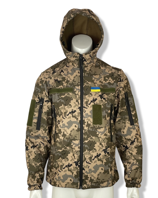 Куртка тактическая SoftShell зимняя пиксель размер XXL - изображение 1