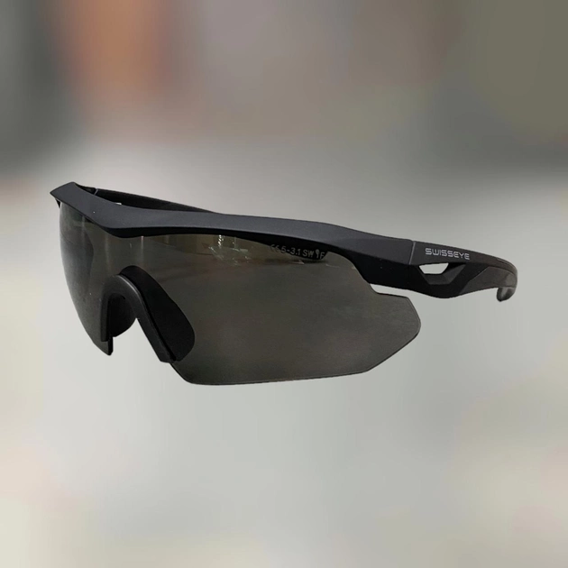 Окуляри балістичні Swiss Eye Nighthawk, Чорна лінза, без чохла, сертифіковані, окуляри тактичні - зображення 1