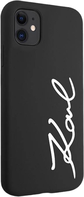 Панель Karl Lagerfeld Silicone Signature do Apple iPhone Xr/11 Black (3666339130527) - зображення 1