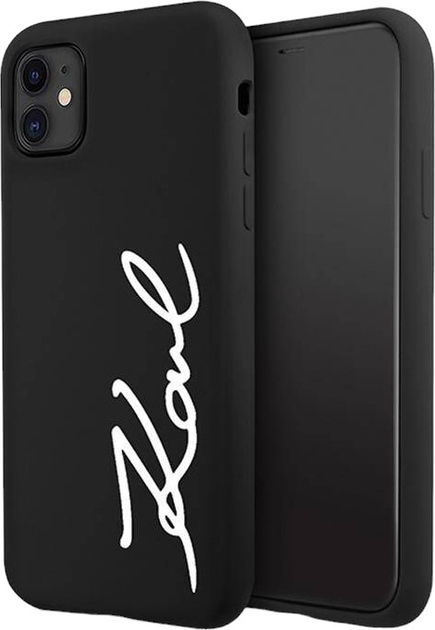 Панель Karl Lagerfeld Silicone Signature do Apple iPhone Xr/11 Black (3666339130527) - зображення 2