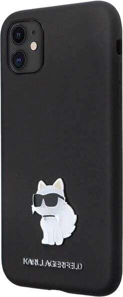 Панель Karl Lagerfeld Silicone C Metal Pin do Apple iPhone Xr/11 Black (3666339166274) - зображення 1