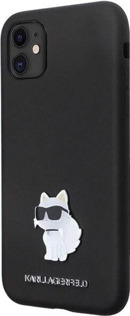 Панель Karl Lagerfeld Silicone C Metal Pin do Apple iPhone Xr/11 Black (3666339166274) - зображення 1