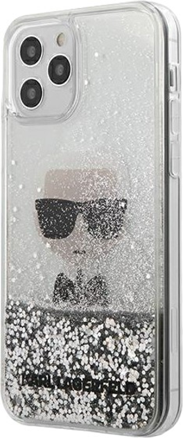 Etui Karl Lagerfeld Ikonik Liquid Glitter do Apple iPhone 12 mini Silver (3700740483404) - obraz 1