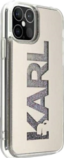 Etui Karl Lagerfeld Mirror Liquid Glitter Karl do Apple iPhone 12 mini Silver (3700740483374) - obraz 1