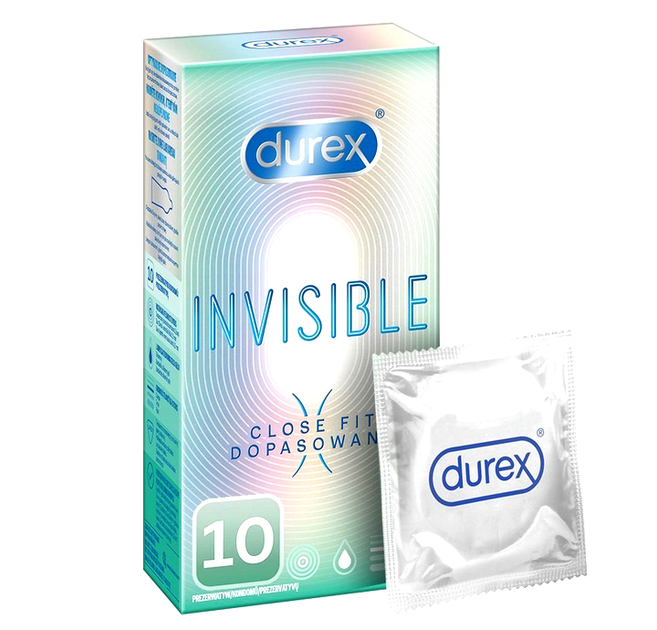 Prezerwatywy Durex Invisible Close Fit 10 szt (5900627093230) - obraz 1
