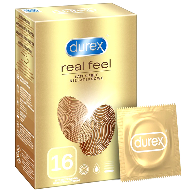 Презервативи Durex bez lateksu Real Feel безлатексні 16 шт (5052197053074) - зображення 1