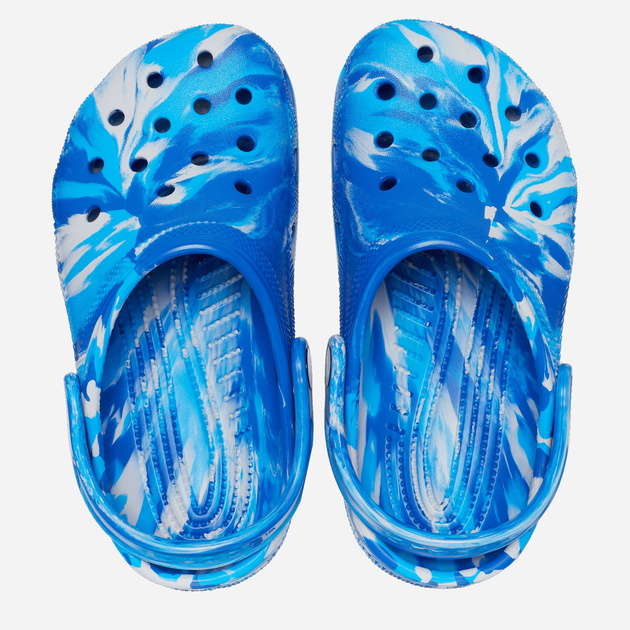Дитячі крокси-сабо для хлопичка Crocs Classic Marbled Clog TCR206838 24-25 Синій/Мультиколір (196265315475) - зображення 4
