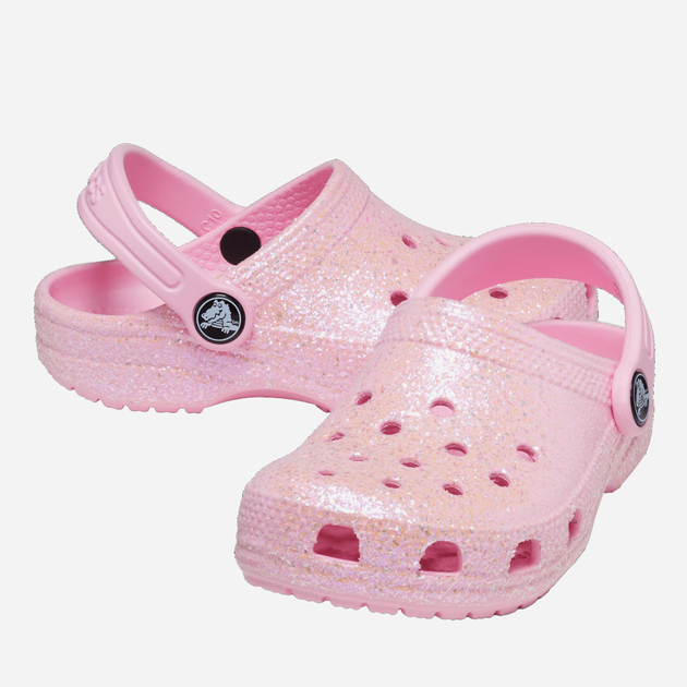 Crocsy dziecięce dla dziewczynki Crocs Classic Glitter Clog TCR206992 22-23 Różowe (196265255405) - obraz 2