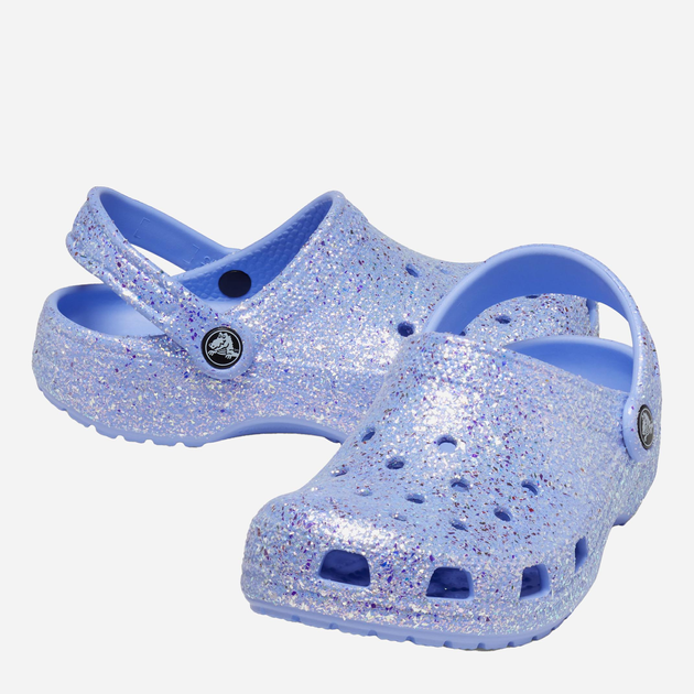 Дитячі крокси для дівчинки Crocs Classic Glitter Clog KCR206993 34-35 Світло-сині (196265217076) - зображення 2