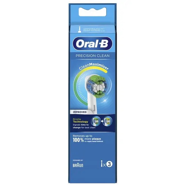 Змінні насадки для електричної зубної щітки Oral-B Braun Eb203 Replacement Toothbrush White 3 шт (4210201317050) - зображення 1