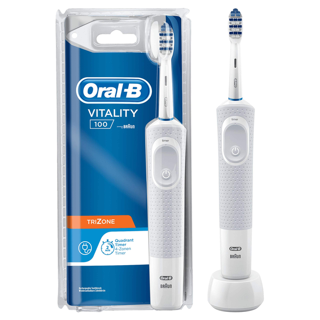Elektryczna szczoteczka do zębów Oral-B Vitality Trizone 1OO White Electric Toothbrush (4210201200604) - obraz 1