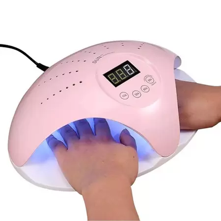 Лампа для маникюра и педикюра SUN 669 UV+LED на 2 руки 48 Вт розовый - изображение 3