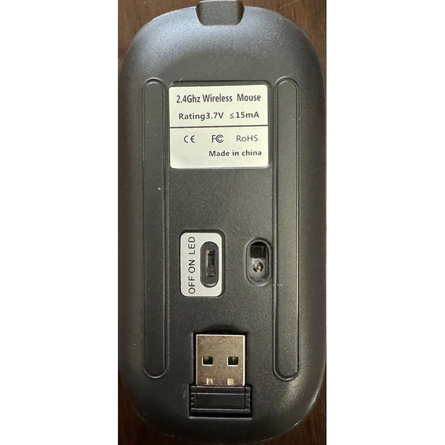 Бездротова мишка Magic RGB підсвічування USB зарядка безшумна з вбудованим акумулятором 2.4G 378 Чорний - зображення 5
