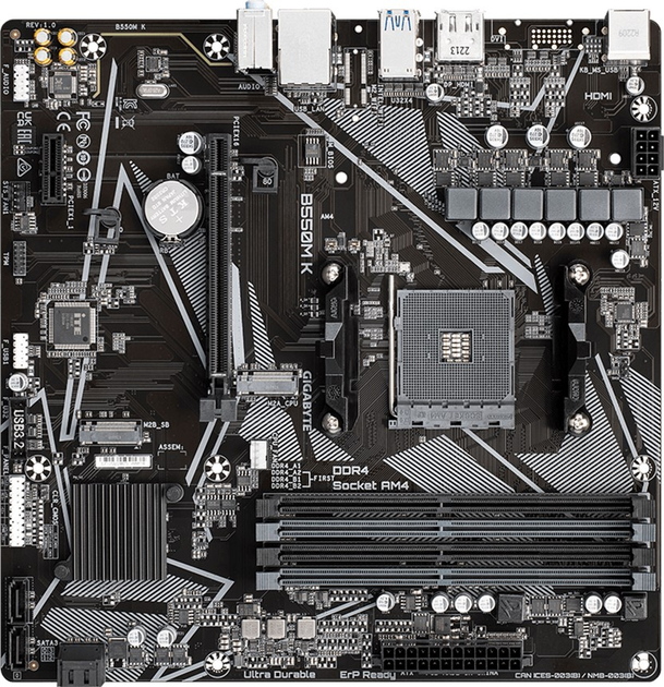 Материнська плата Gigabyte B550M-K (sAM4, AMD B550, PCI-Ex16) - зображення 3