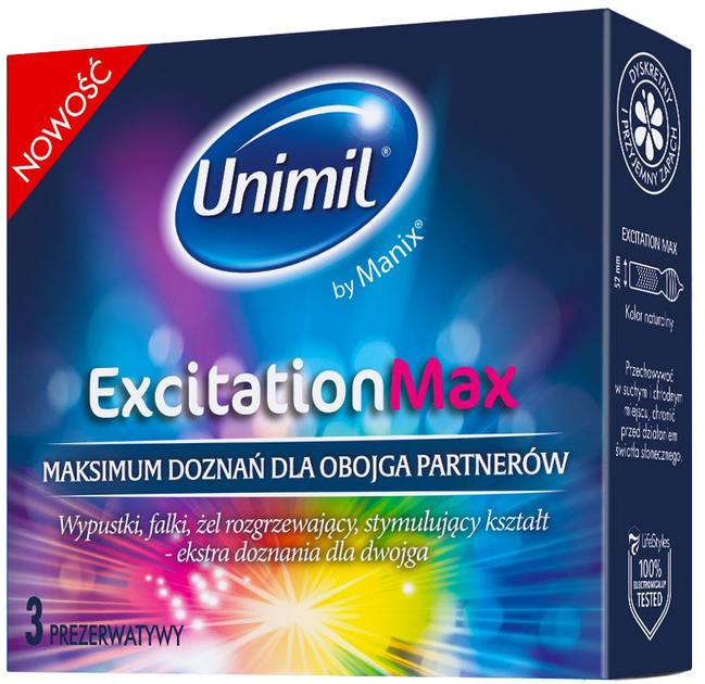Prezerwatywy Unimil Excitation Max 3 szt (5011831095696) - obraz 1