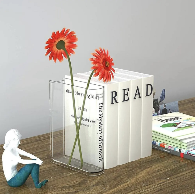 Ваза книга для цветов прозрачная из акрила "The Mystery of growth ...