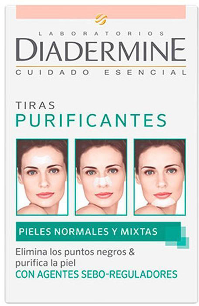 Łaty dla twarzy Diadermine Purifying Strips Normal Combination Skin 6 szt (8690572804667) - obraz 1