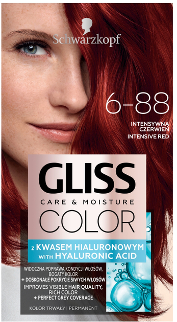 Farba do włosów Gliss Color Care & Moisture 6-88 Intensywna Czerwień 143 ml (9000101716641) - obraz 1