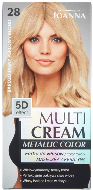 Фарба для волосся Joanna Multi Cream Metallic Color 28 Дуже світлий перловий блондин 100 мл (5901018019013) - зображення 1