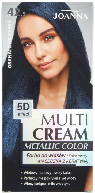 Farba do włosów Joanna Multi Cream Metallic Color 42.5 Granatowa Czerń 100 ml (5901018019051) - obraz 1