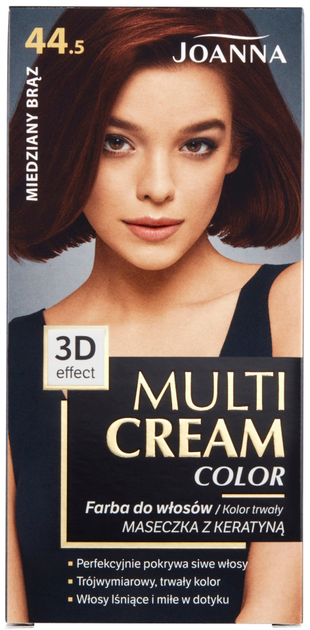 Farba do włosów Joanna Multi Cream Color 44.5 Miedziany Brąz 100 ml (5901018013349) - obraz 1