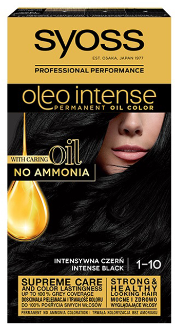 Фарба для волосся Syoss Oleo Intense стійка з оліями 1-10 Інтенсивний чорний (9000100815277) - зображення 1