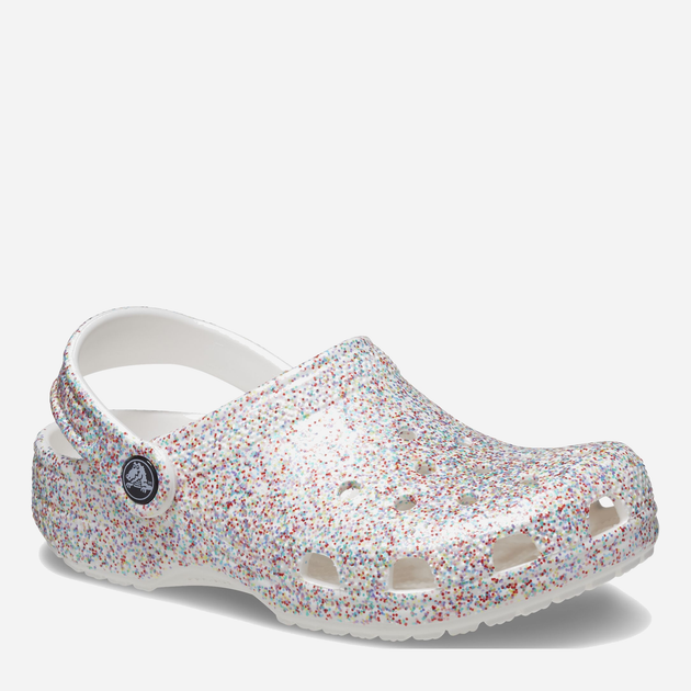 Дитячі крокси-сабо для дівчинки Crocs Classic Sprinkle Glitter Clogk CR208574 32-33 Білі (196265326488) - зображення 4